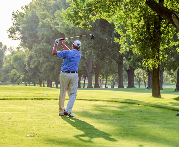 man playing golf