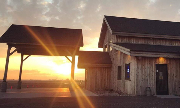 Barn at sunset