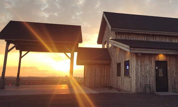 Barn at sunset